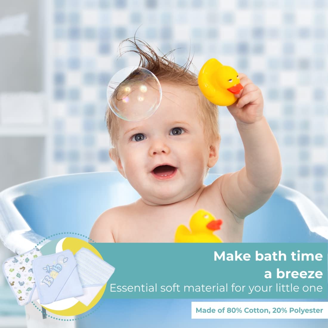 Spasilk blue washcloth bundle ready for use