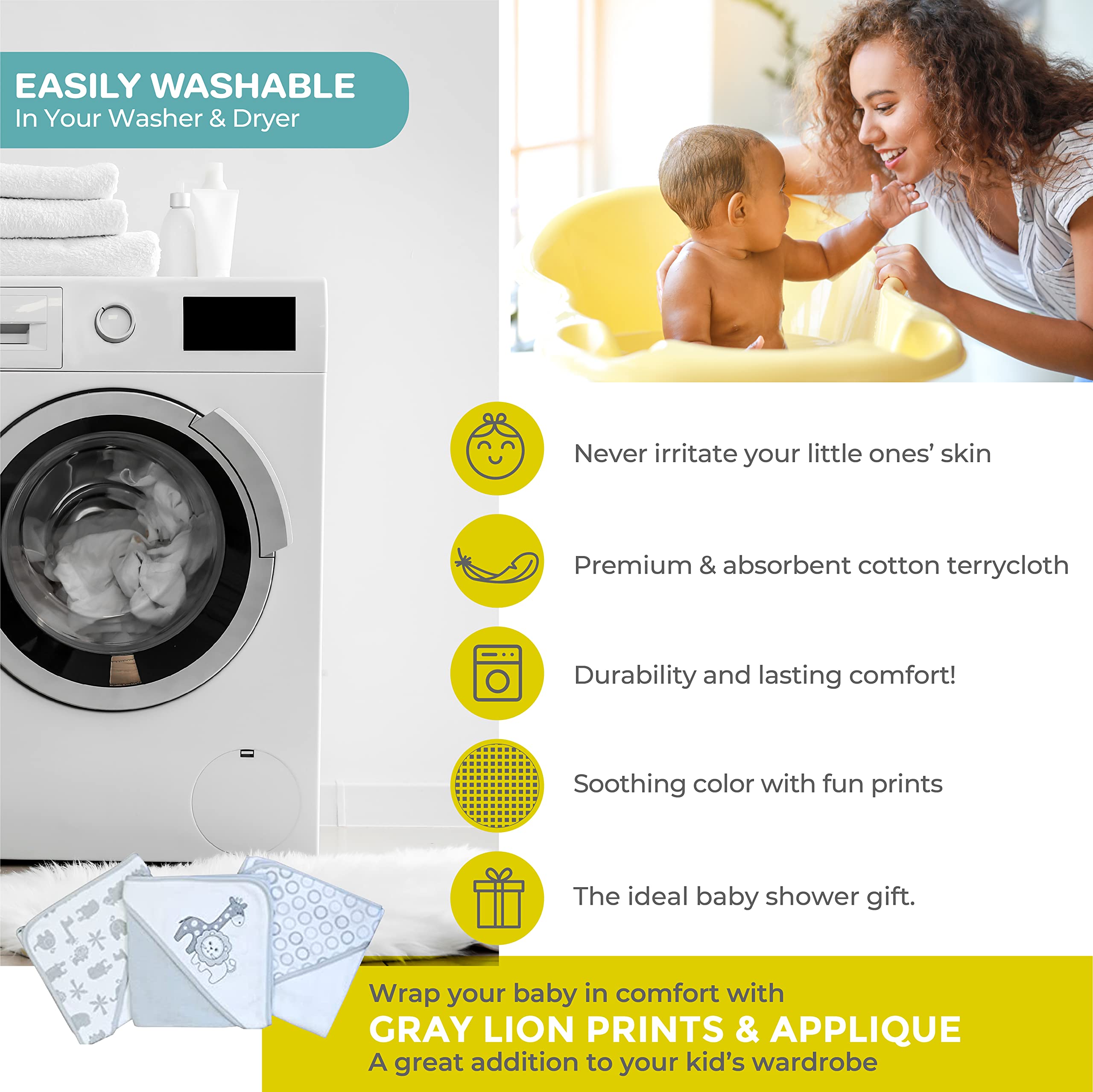 Spasilk machine washable baby bath set for easy care.