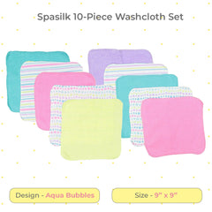 Spasilk soft terry washcloth closeup shows lightly textured surface.