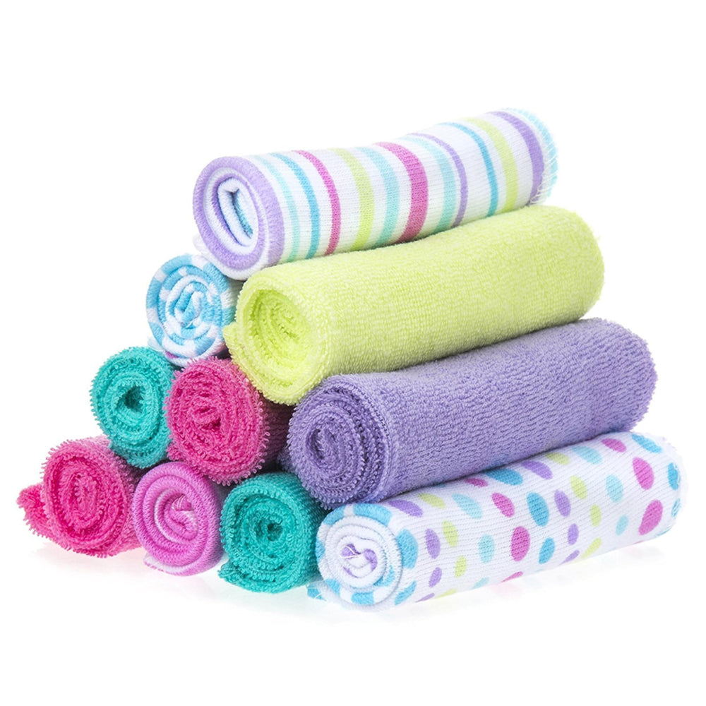 Spasilk washcloths Aqua Bubbles set for gentle bath time cleansing.