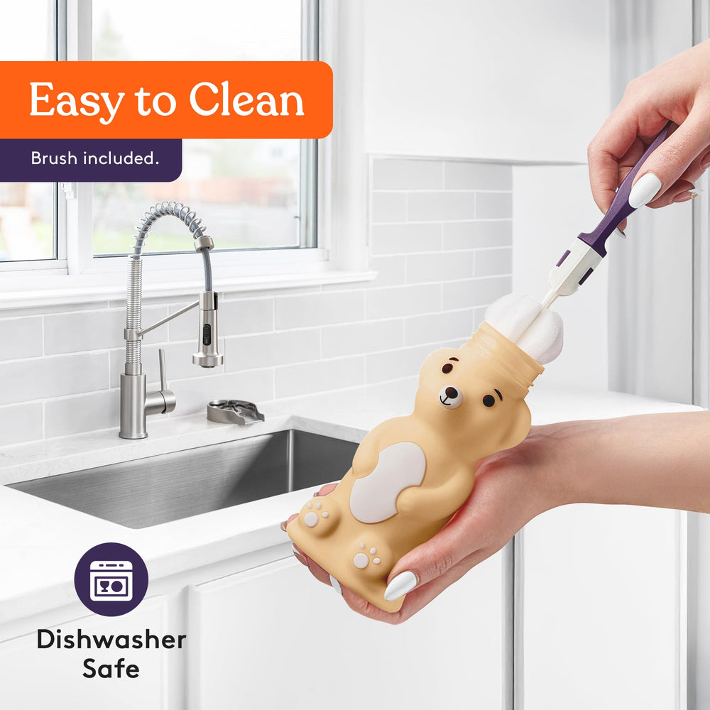 Special Supplies BPA-free silicone bottle safe for daily hydration.
