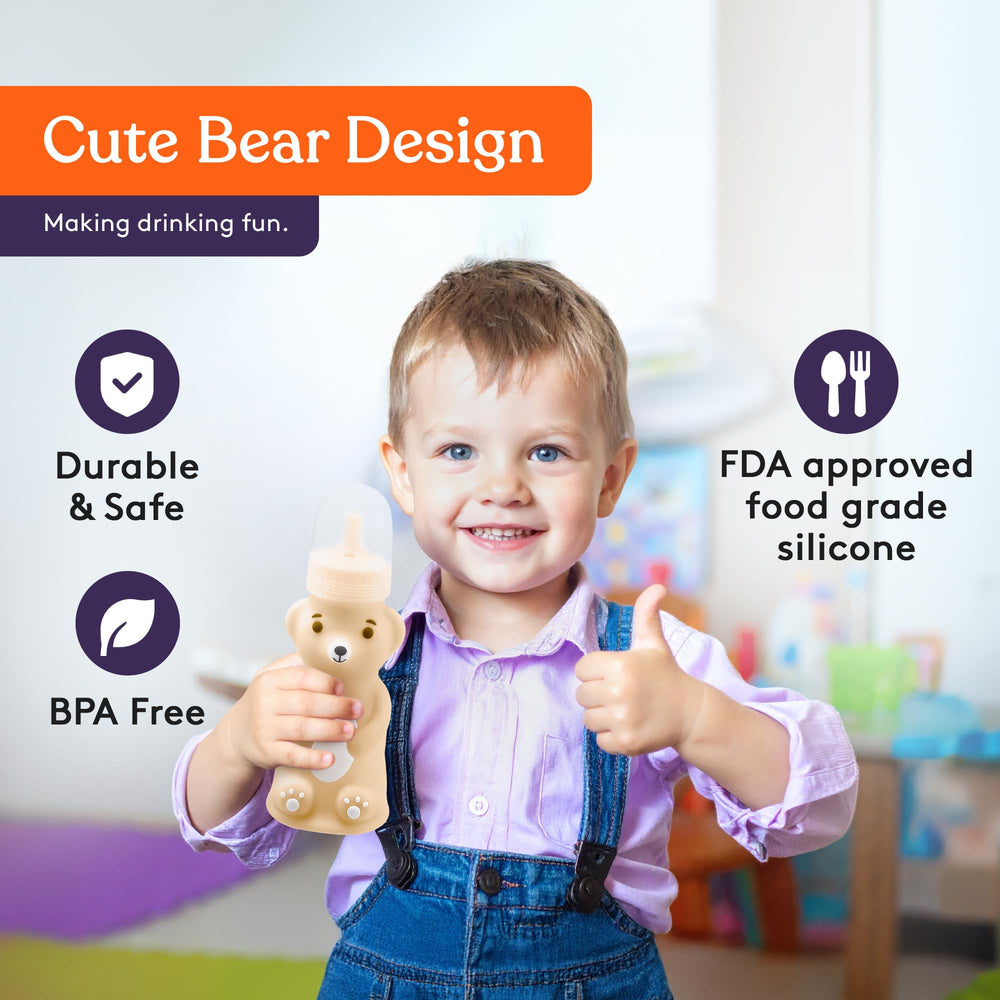 Special Supplies Honey Bear Drink Cup lid prevents leaks during travel.