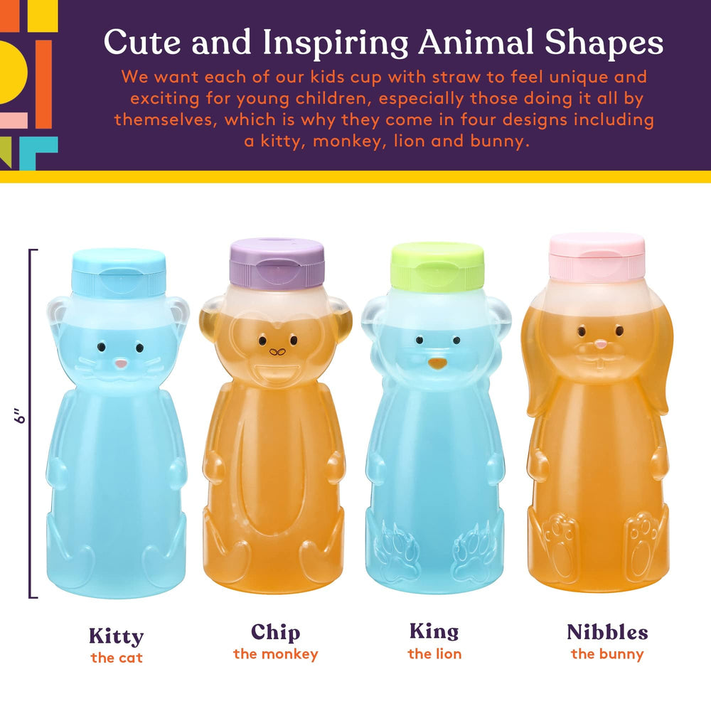 Special Supplies Honey Bear Lion design straw cup helps kids learn without spills