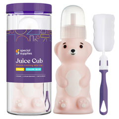Special Supplies Honey Bear Straw Cup in pink with bear design for independent sipping