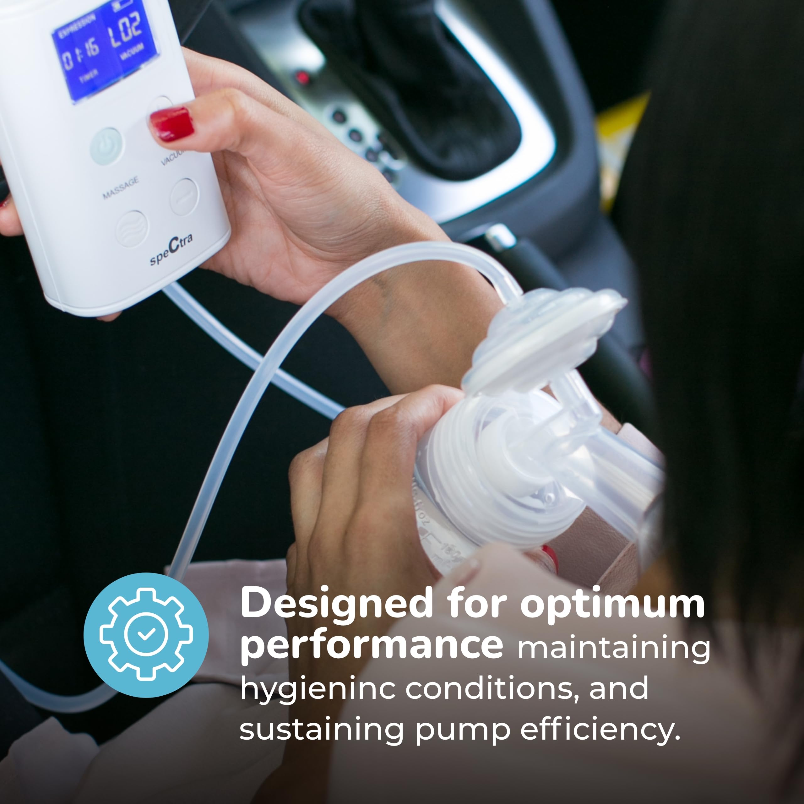 SPECTRA backflow protector for Synergy Gold shields internal components from milk exposure.