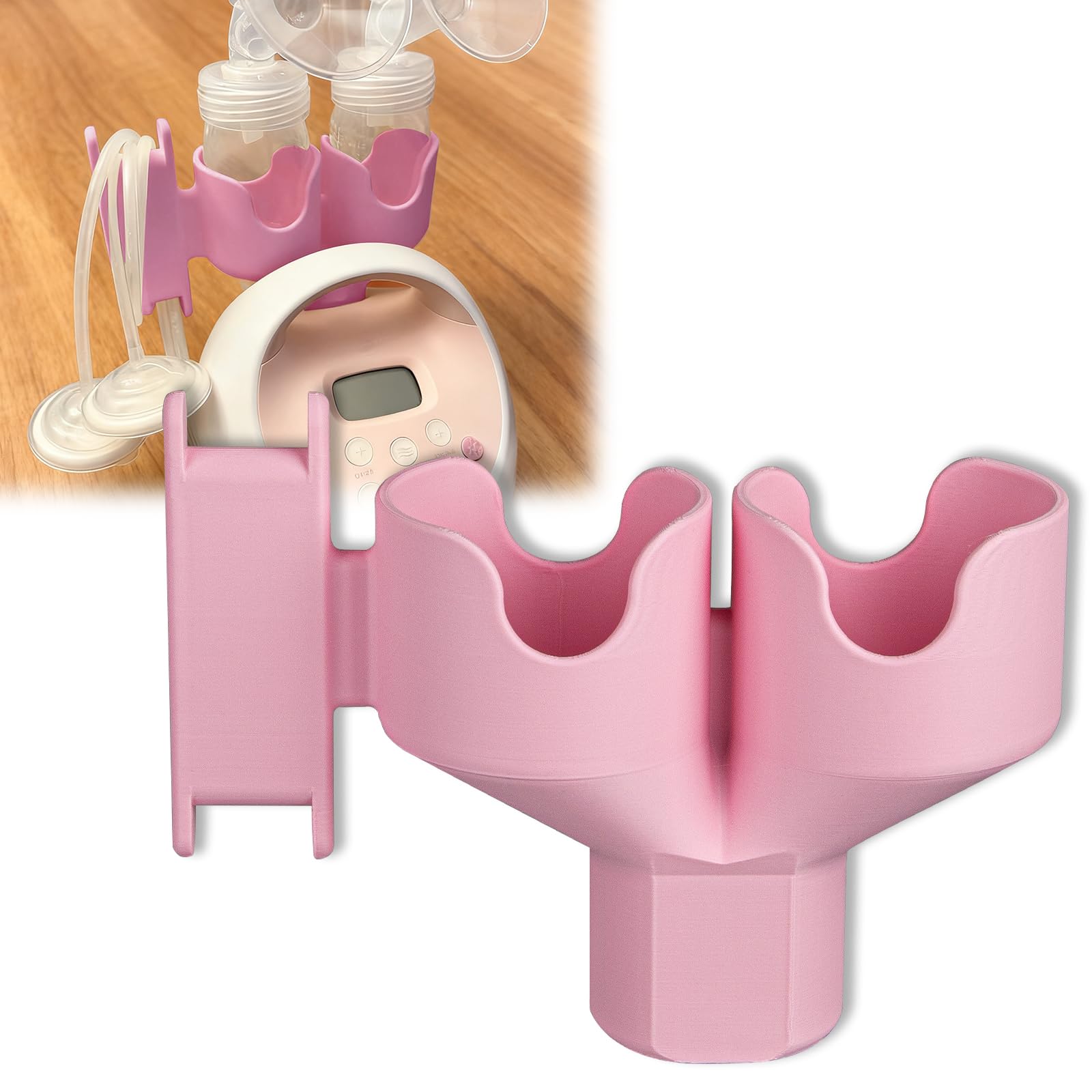 Spectra Bottle Holder pink angle view showing a stable bottle fit.