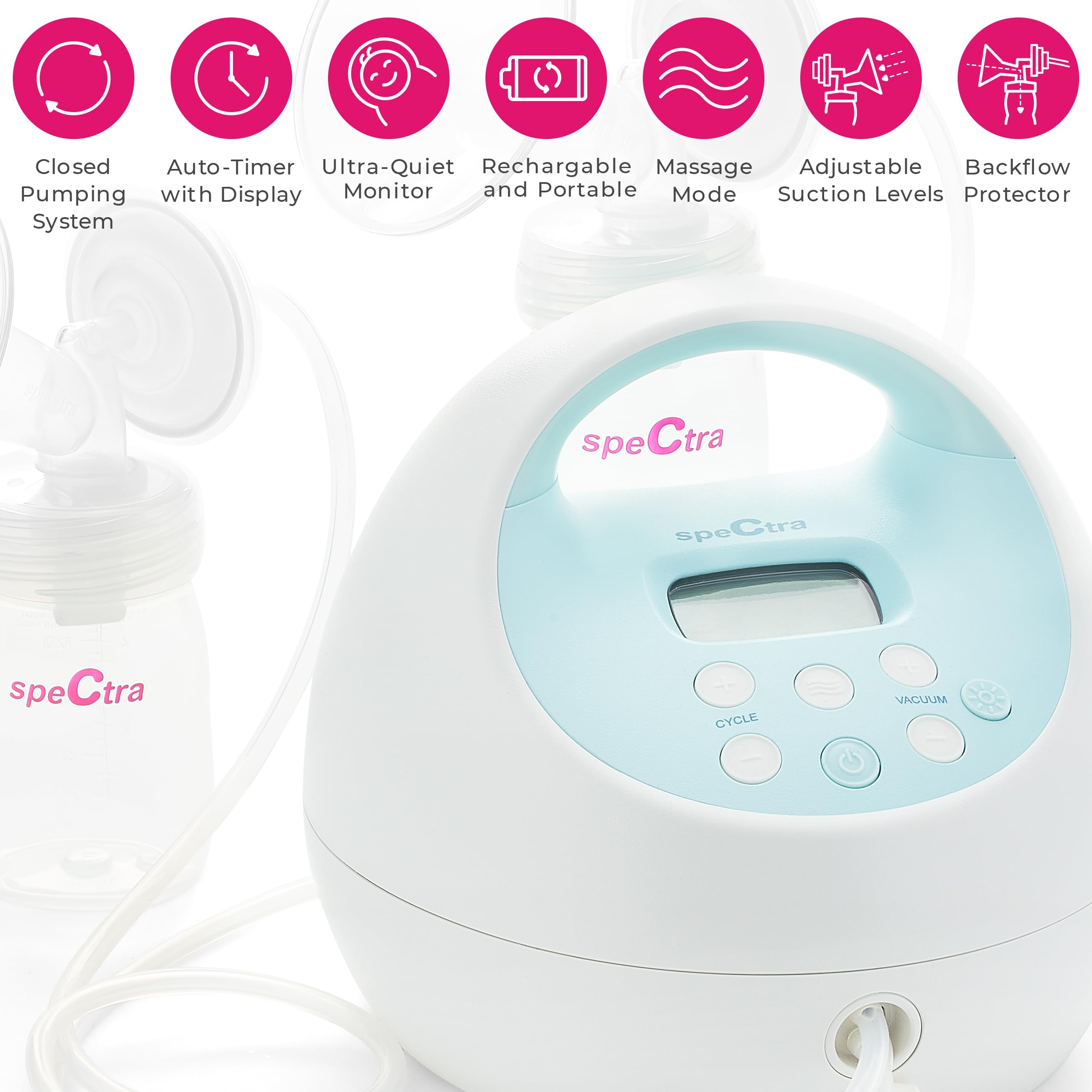 SPECTRA S1 Plus mom-friendly features support comfortable, flexible pumping routines.