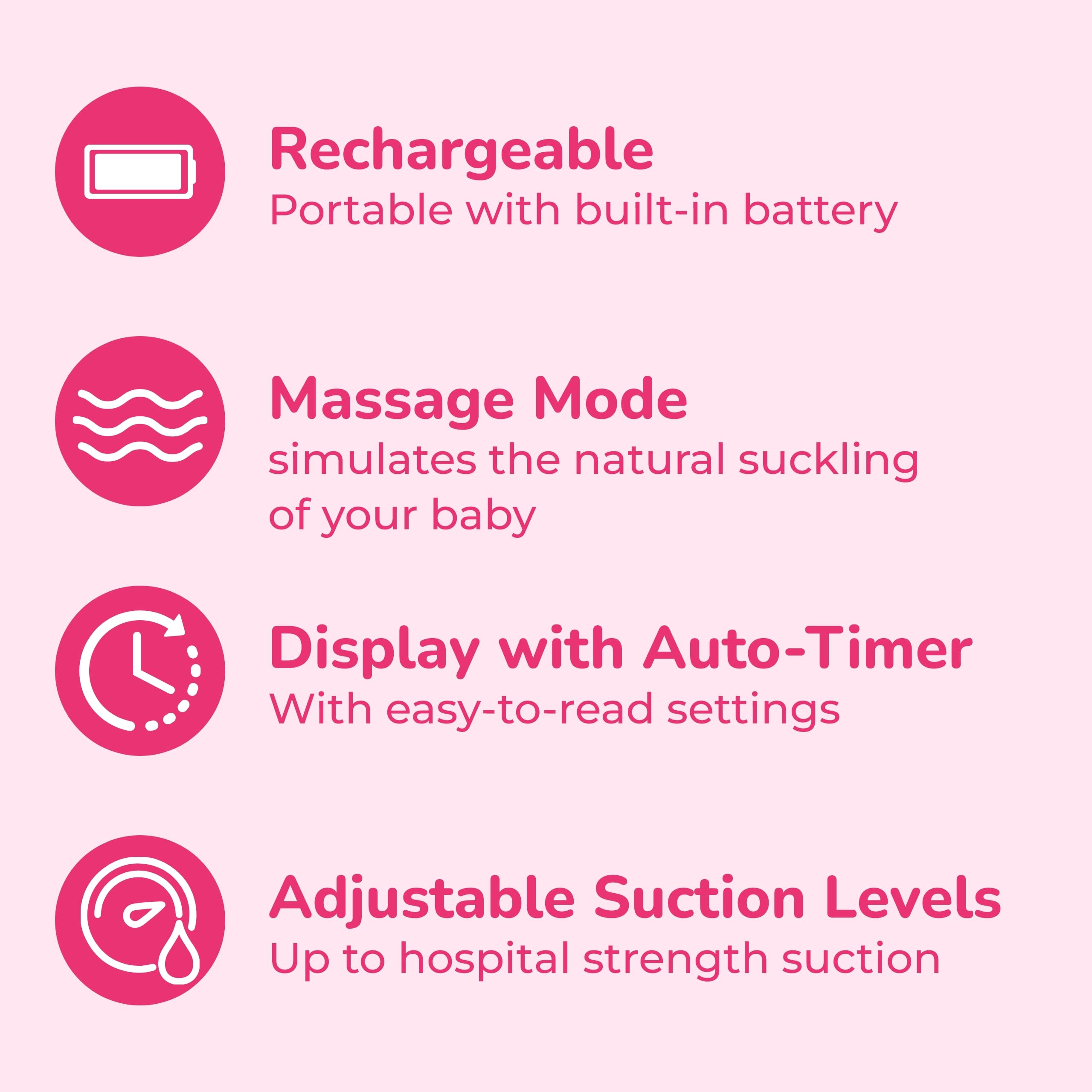 SPECTRA S1 Plus rechargeable battery enables cordless pumping sessions.
