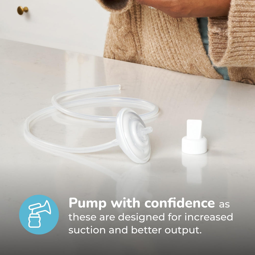 SPECTRA valve fits small to X-large shields for versatile pumping.