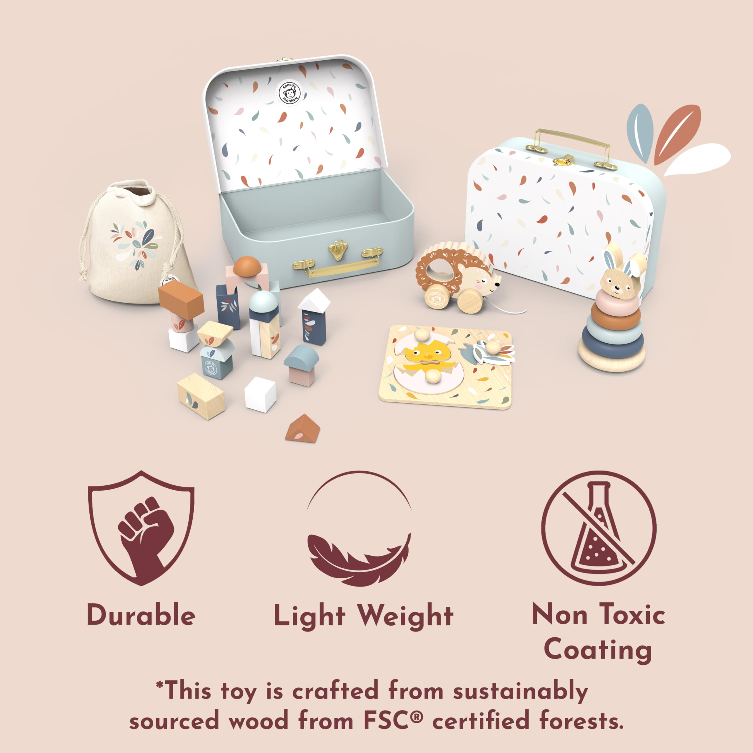 Speedy Monkey chick puzzle supporting early cognitive skills and shape recognition.