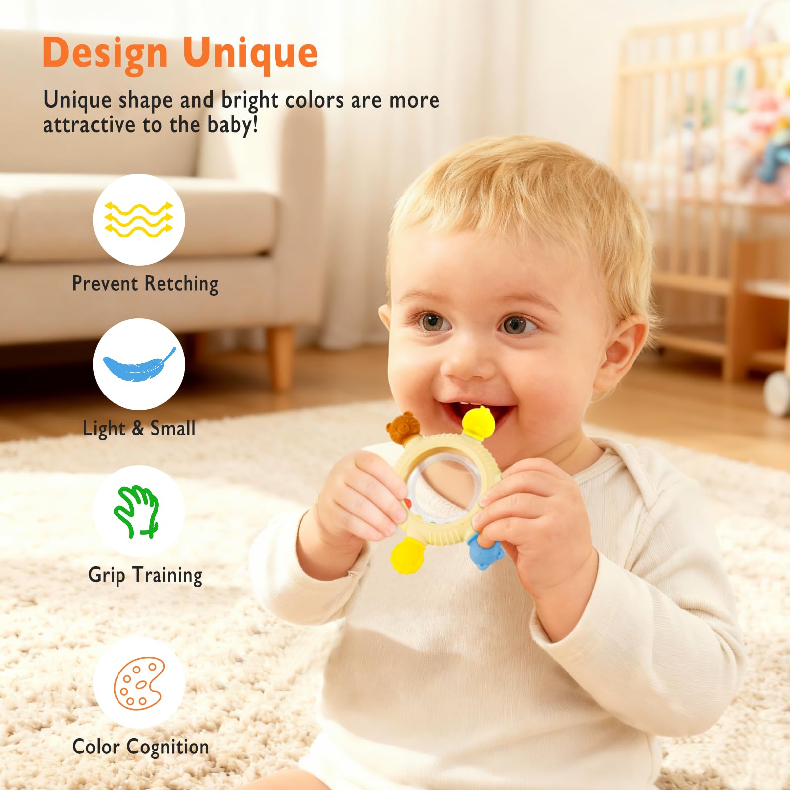 SPICE PAWS teething ring in bright colors sparks curiosity while soothing gums