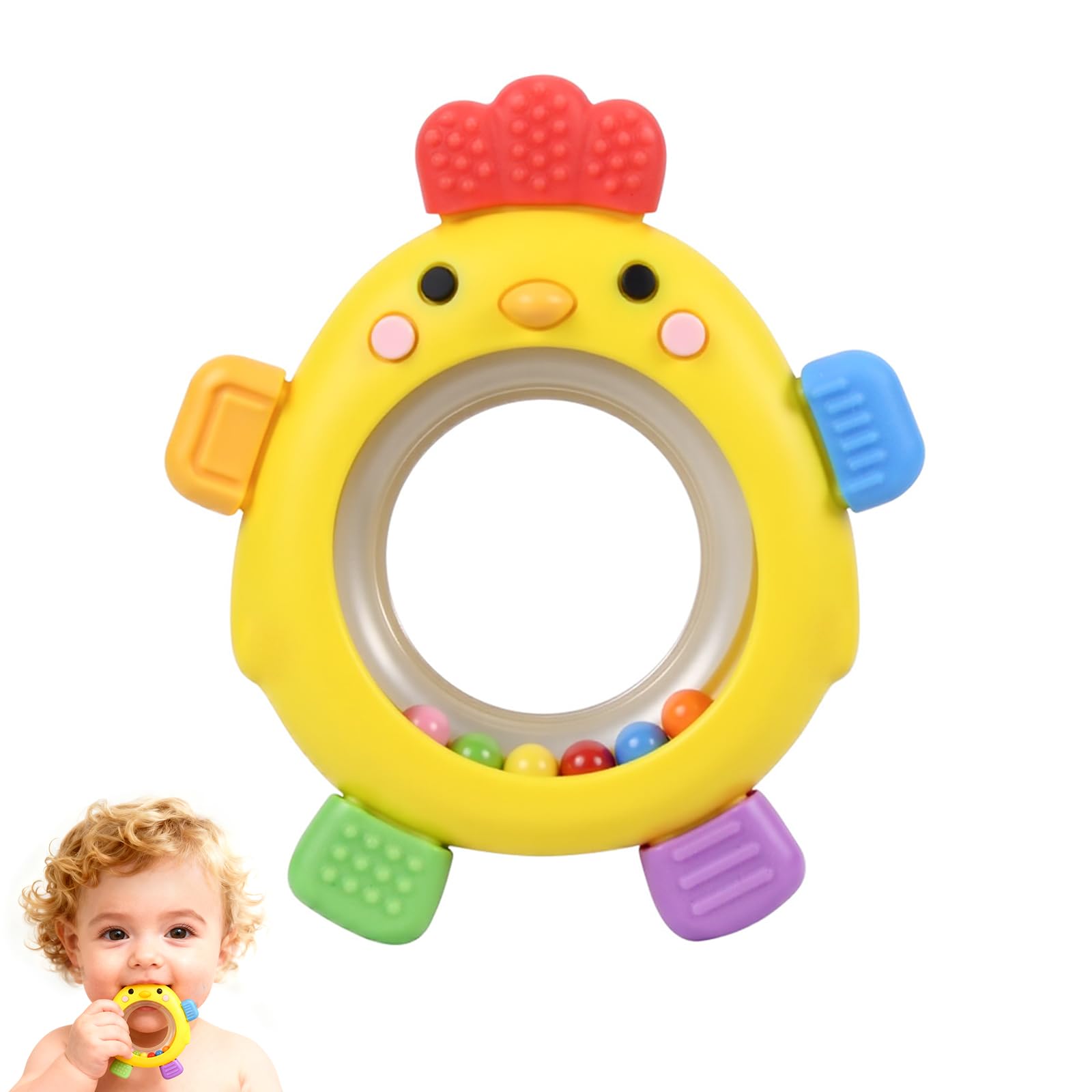 SPICE PAWS baby teething toy silicone with sensory texture soothing gums and engaging touch