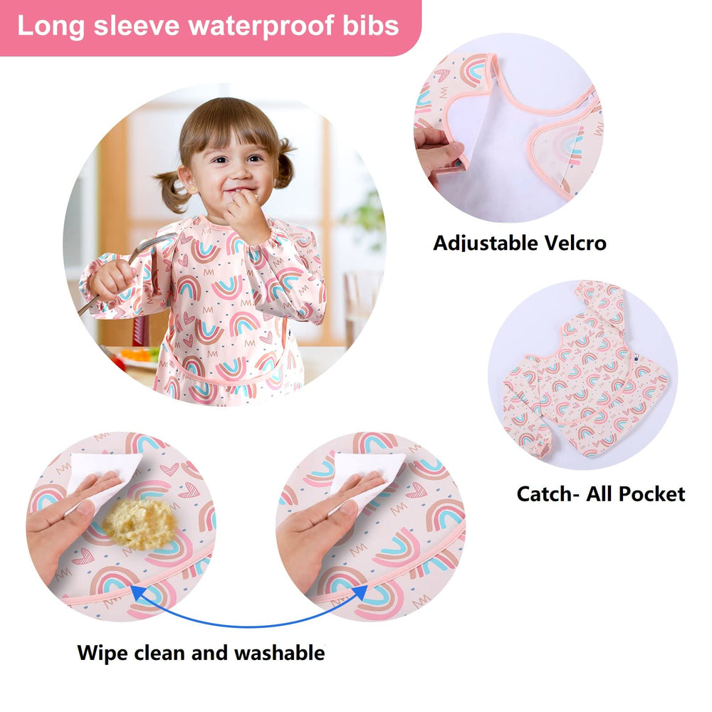 SPINFOX waterproof baby smock bib shields clothes during feeding and spills
