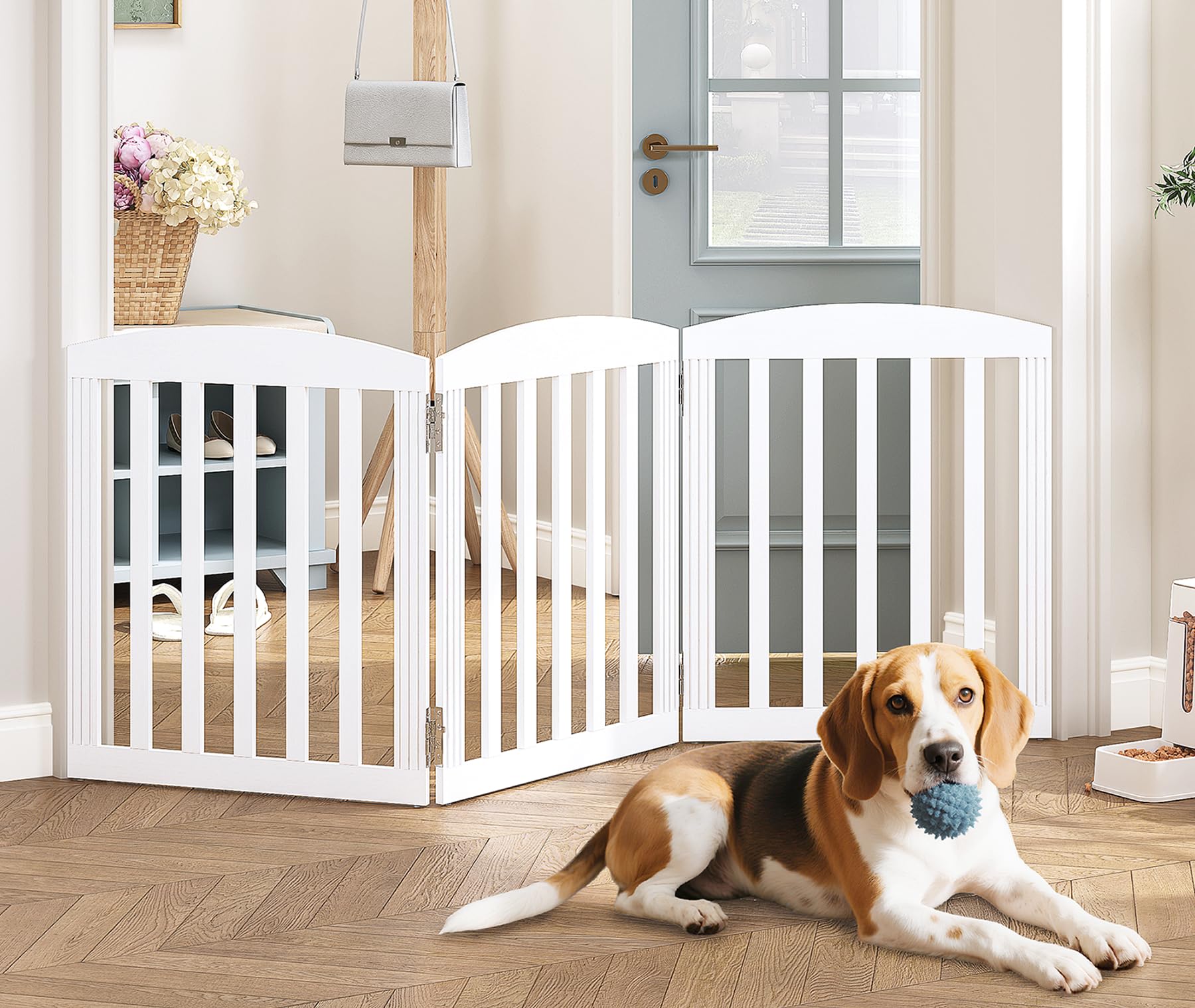 Spirich folding 3-panel gate folds like accordion for storage