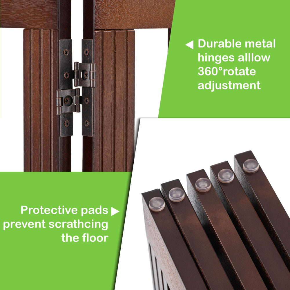 Spirich gate installed at stairs guides pets without wall mounting.