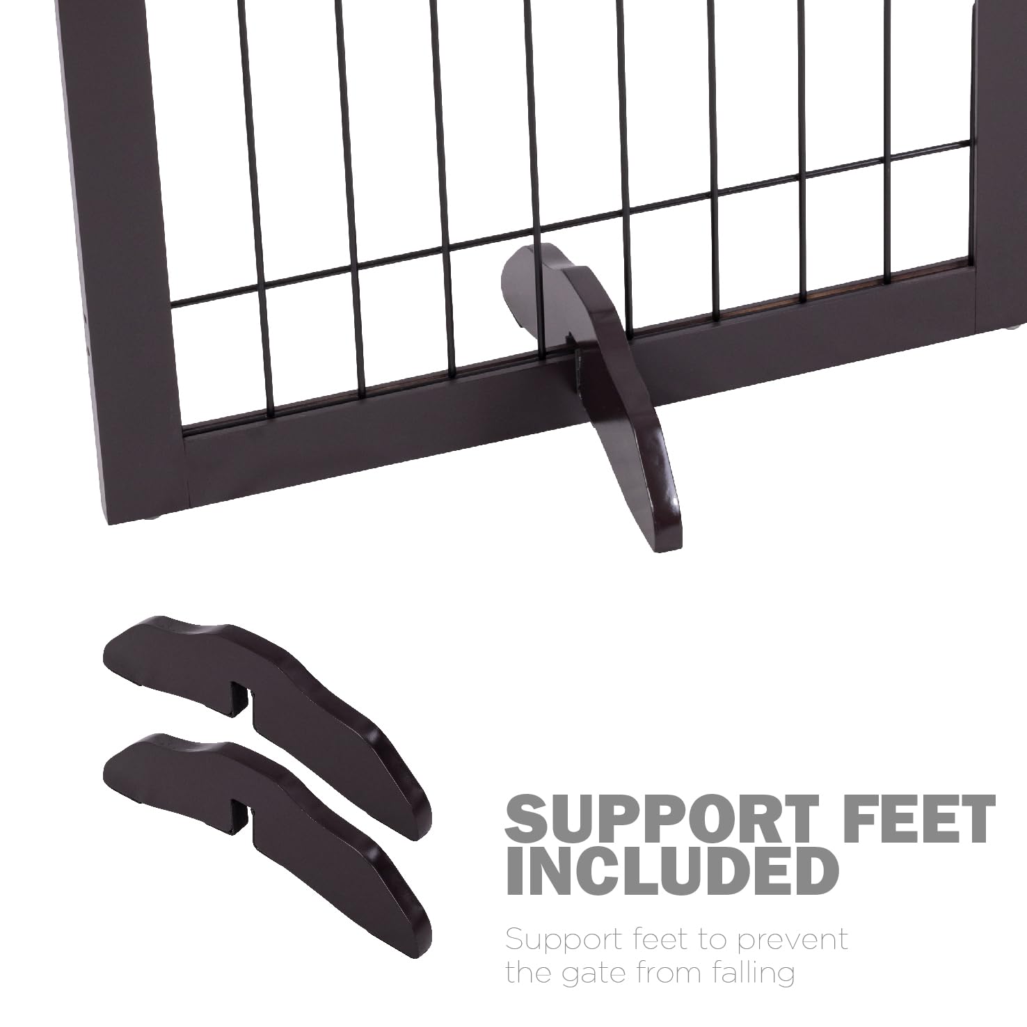Spirich durable-wood-frame-wire-espresso image highlights robust construction for large dogs.