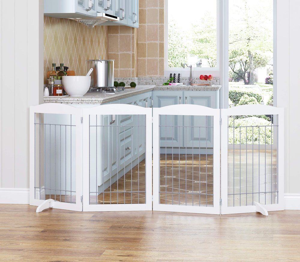 Spirich four-panel gate is 30in tall, ideal for stair or doorway safety.
