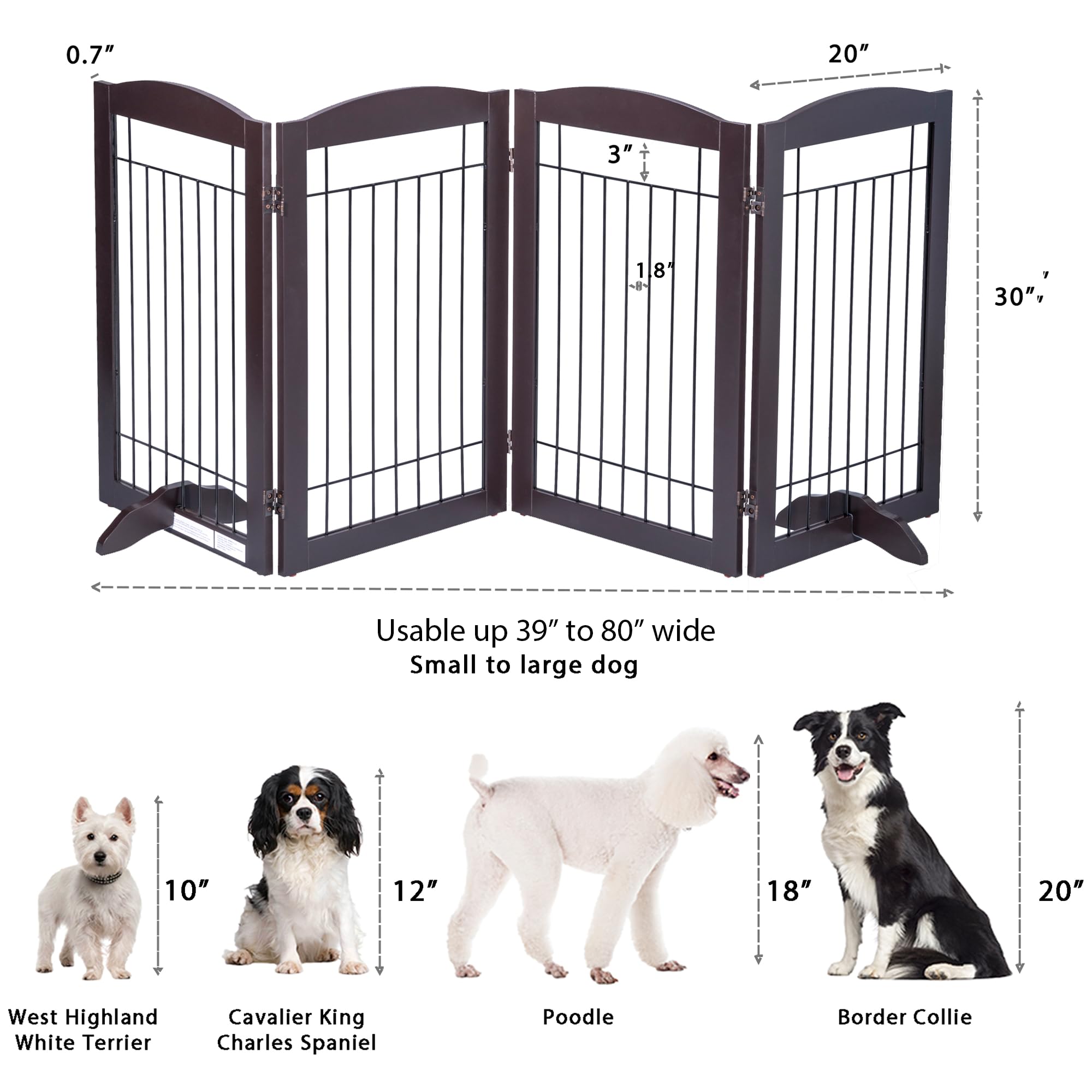 Spirich four-panel hinges allow flexible configurations for doorways and stairs.
