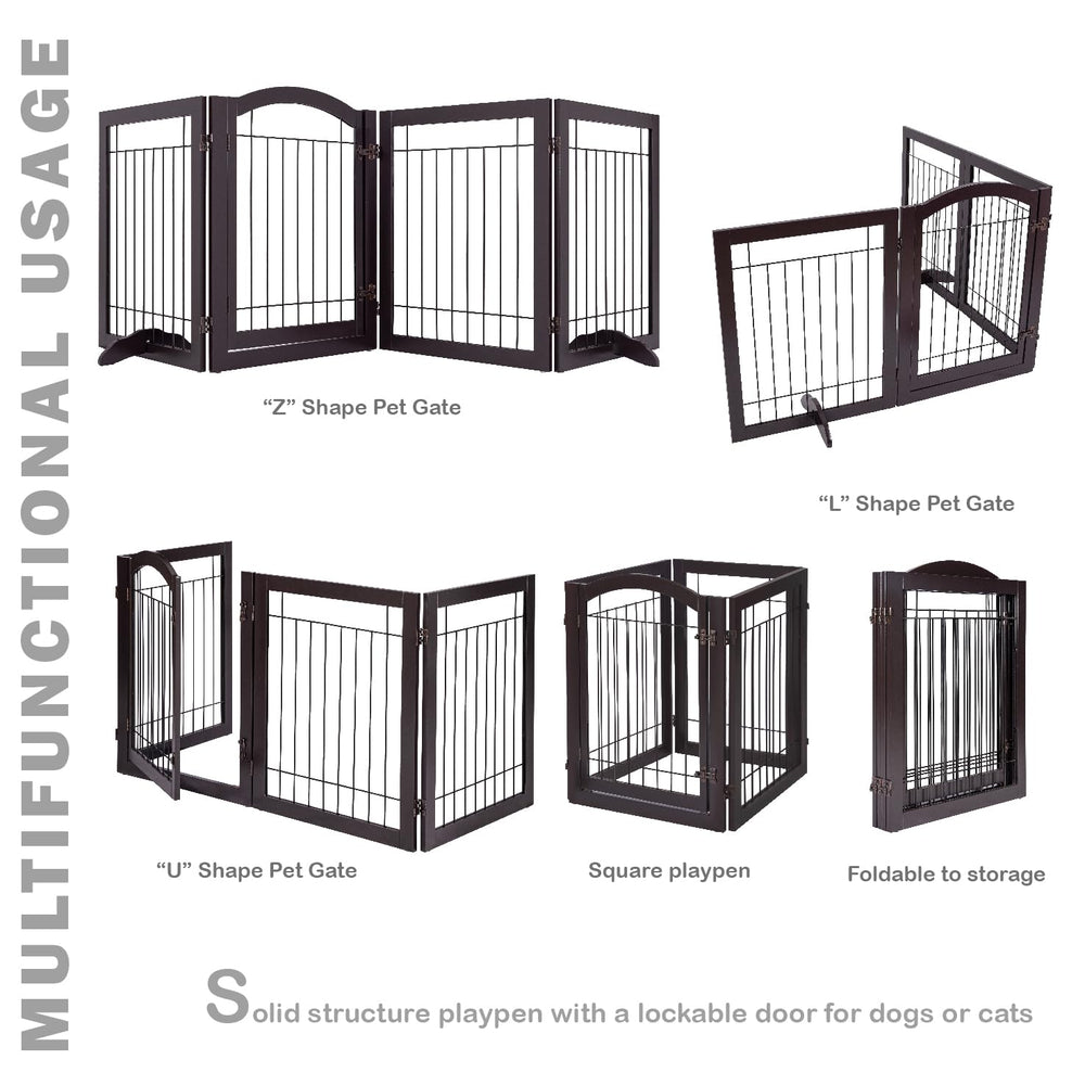 Spirich playpen-espresso-configuration shows expandable layout for safe play areas.
