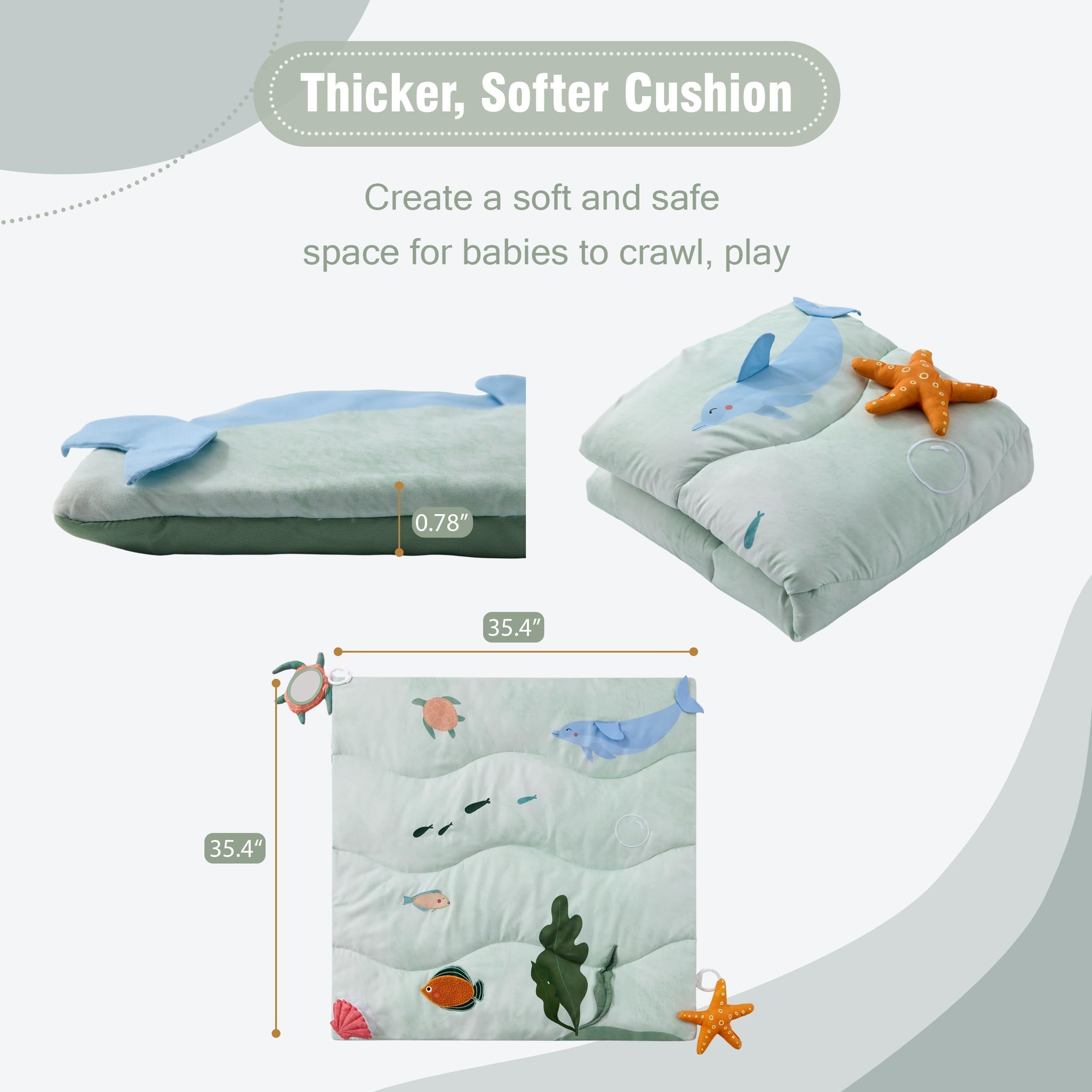 Spirich shell pearl pull-out feature invites interactive play and discovery.