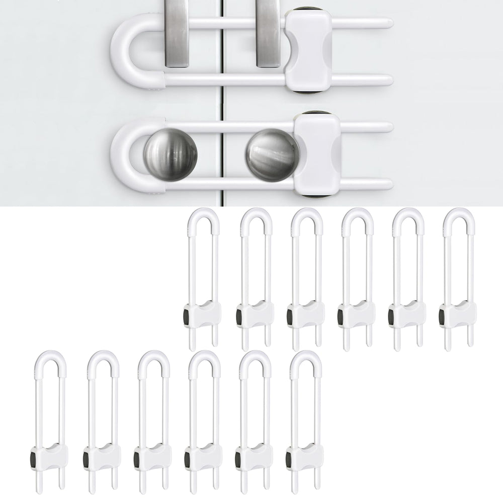 SPISPI 12-pack U-shaped cabinet locks secure cupboards and drawers.