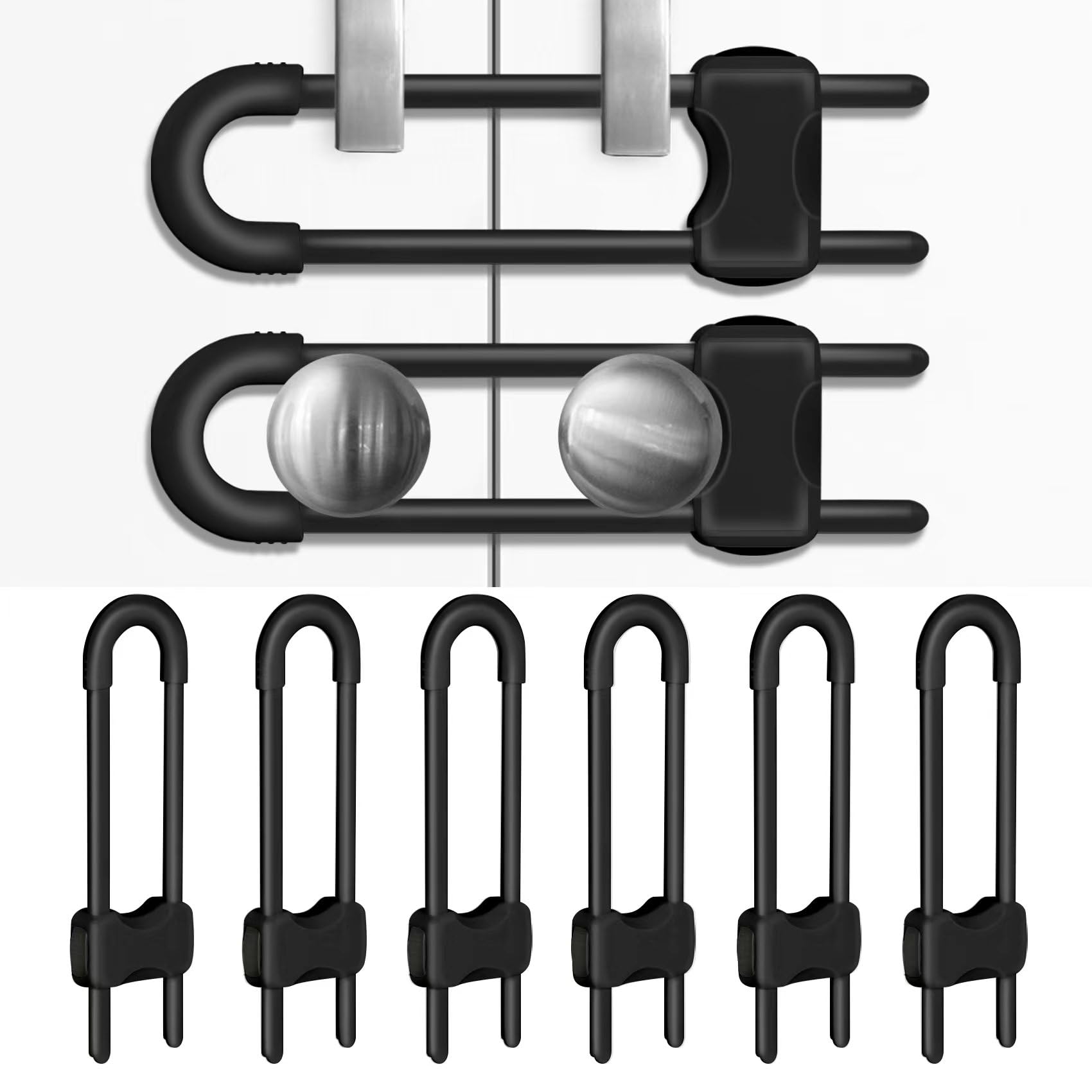 SPISPI cabinet locks install easily on cupboards to prevent curious toddler access.
