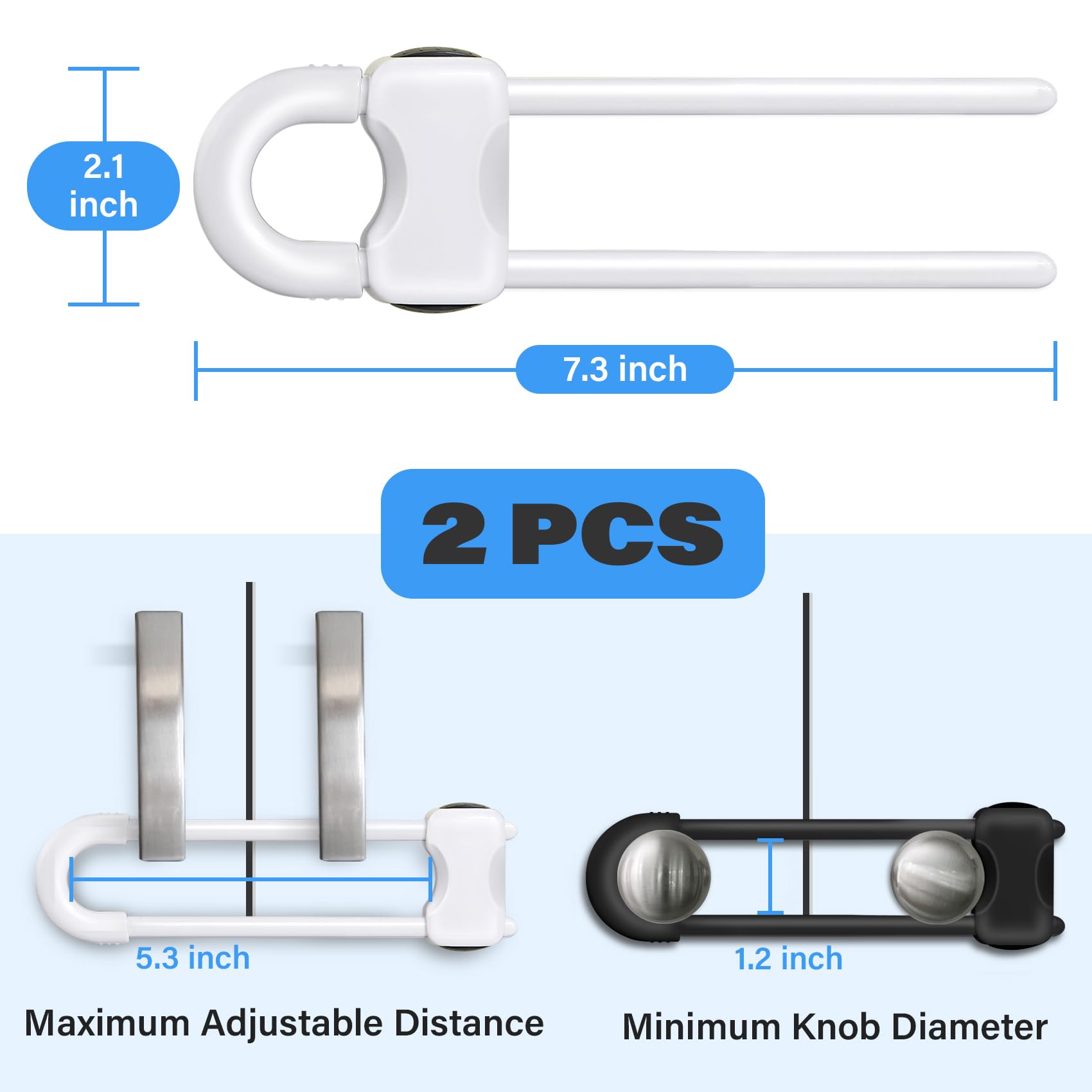 SPISPI cabinet locks black 2-pack on drawers, quick access.