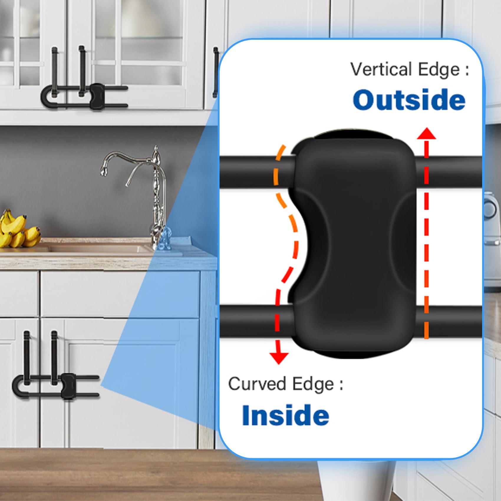 SPISPI adjustable child safety cabinet locks fit various cabinet hardware