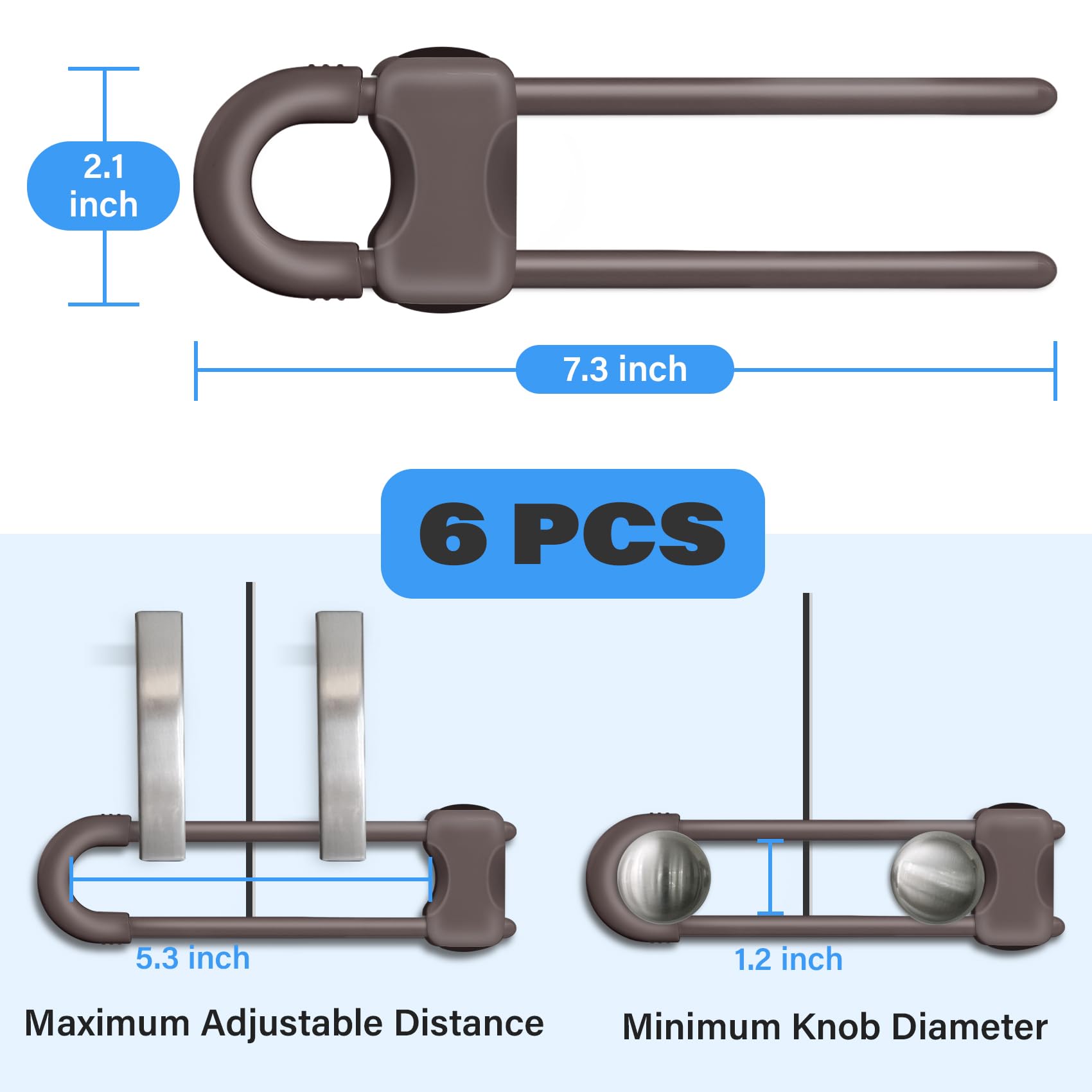 SPISPI U-shaped cabinet locks providing secure, easy child safety latches.
