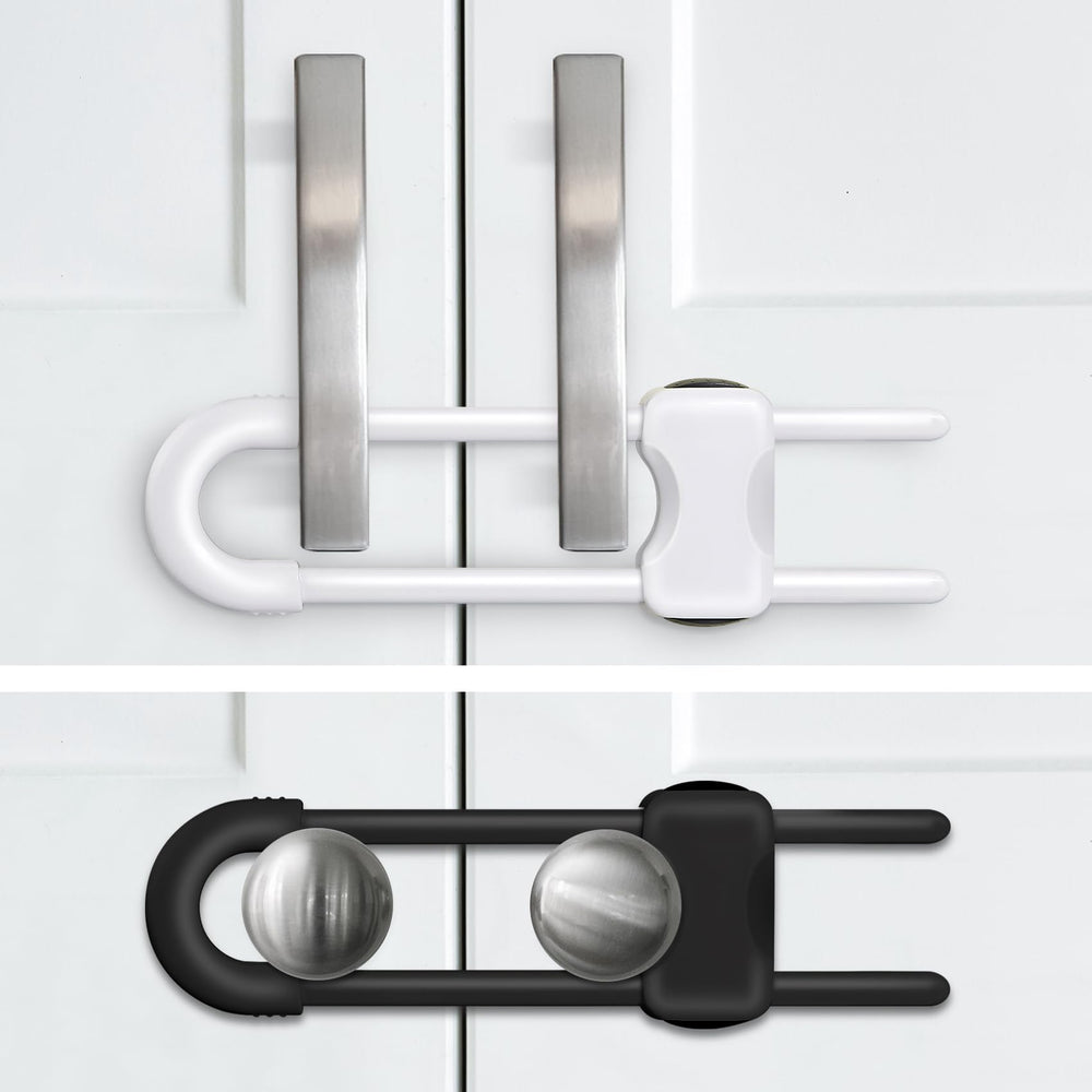 SPISPI U-shaped cabinet lock close-up, tool-free installation.