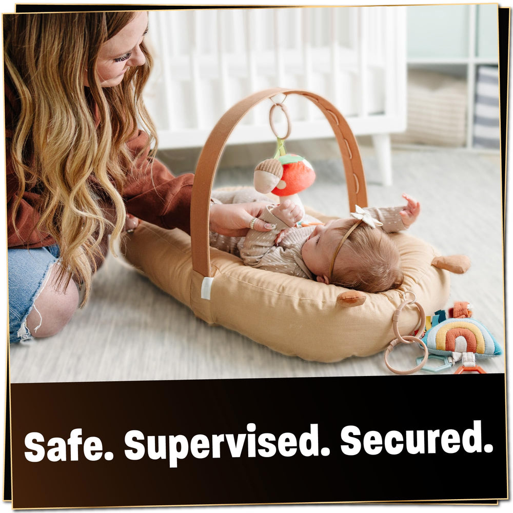 SplashEZ Baby Lounger Camel washable fabric keeps it fresh between uses.