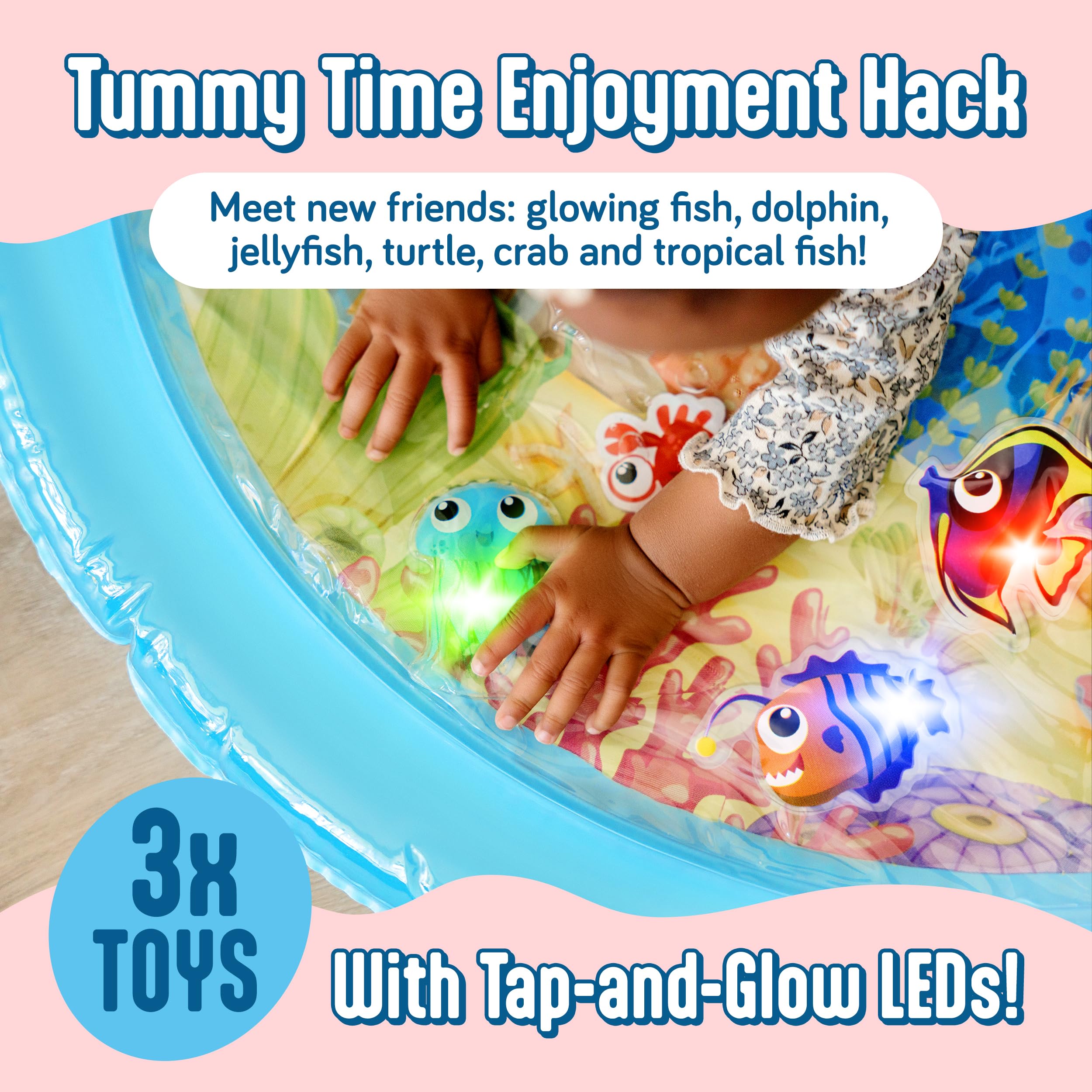 SplashEZ extra-large 30-inch play area supports crawling and exploration.