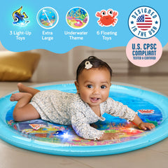 SplashEZ glowing fish toys with LED activation promote baby curiosity and reach.