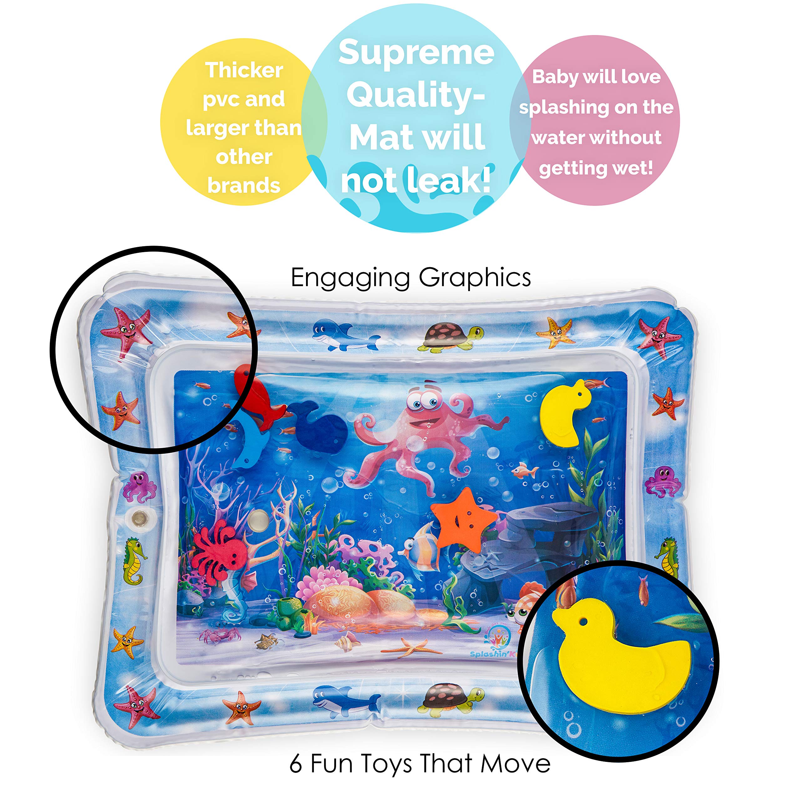 Splashin'kids baby play mat setup shows easy inflation and quick fill.