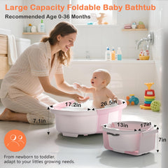 Spluvvly collapsible baby bath folded compact for easy storage.