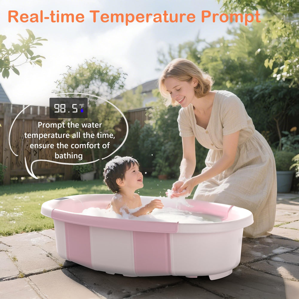 Spluvvly collapsible baby bath non-slip base prevents slips.