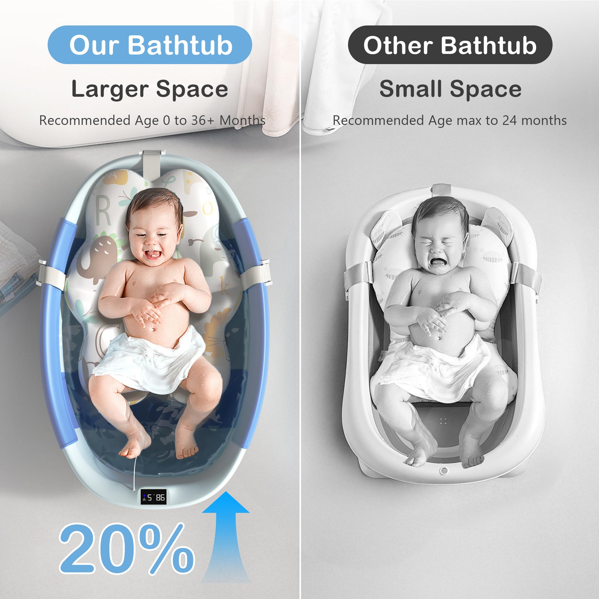 Spluvvly collapsible tub unfolded for a spacious bath with comfortable seating.