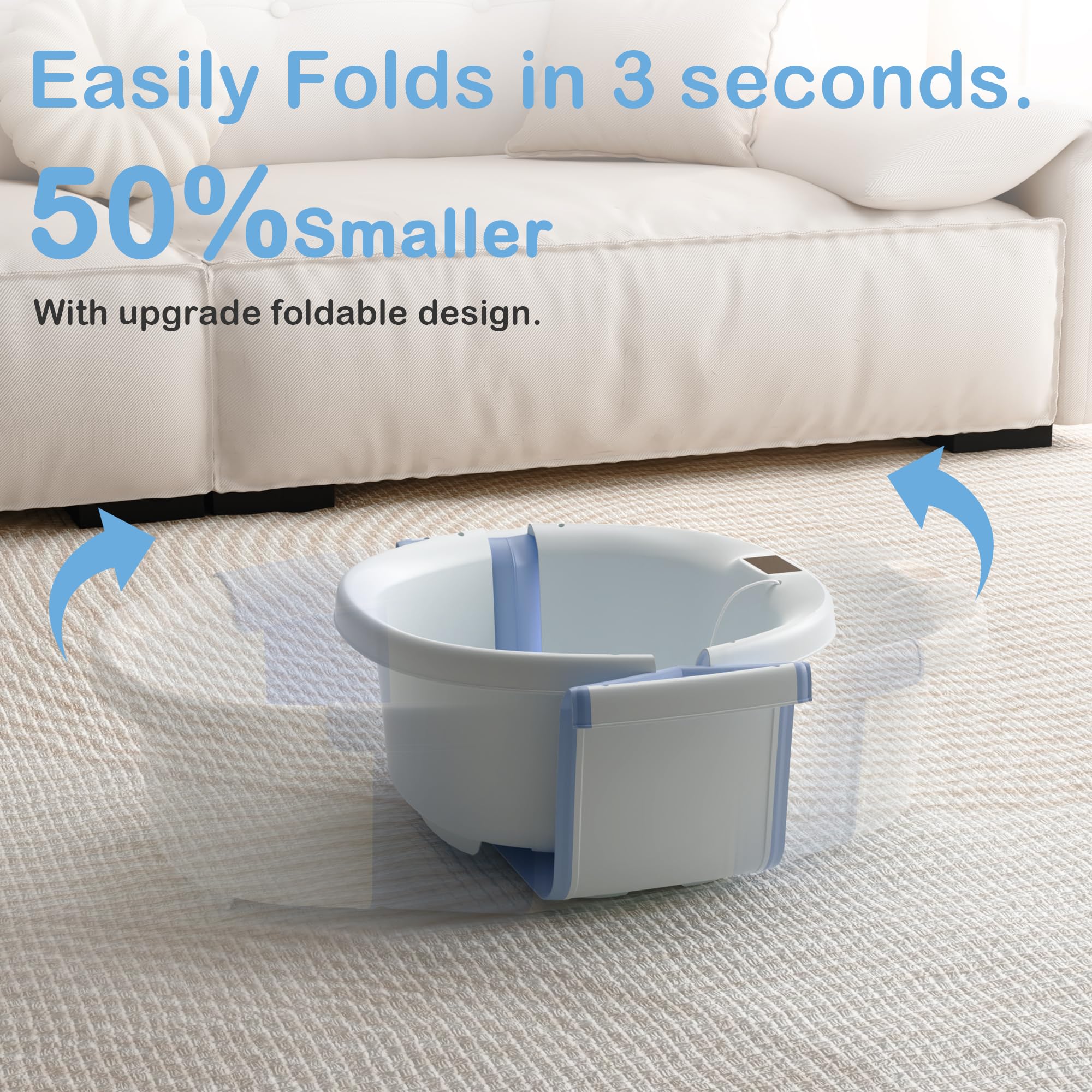 Spluvvly collapsible tub wall hook enables quick drying and storage.
