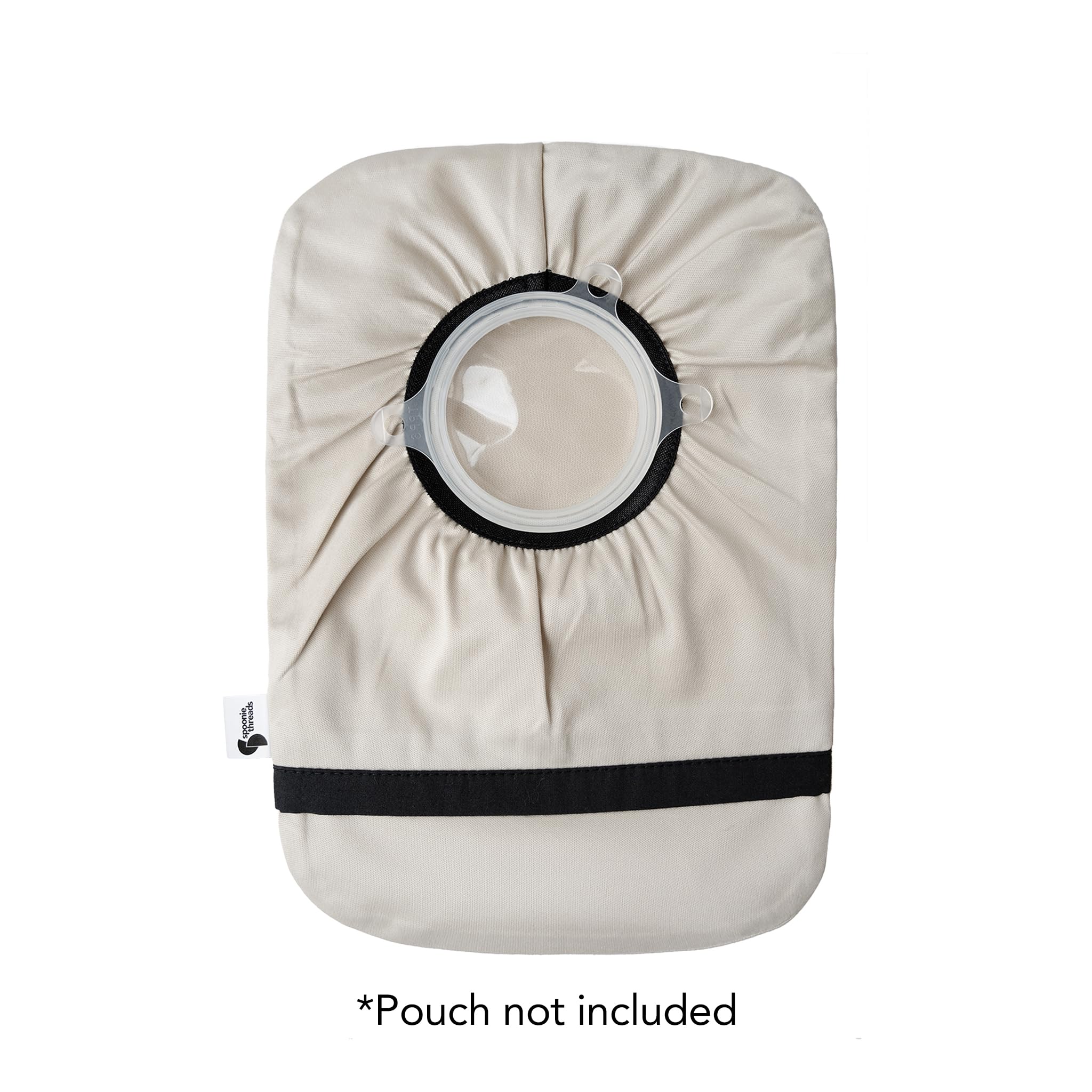 Spoonie Threads beige water-resistant cover provides protection against leaks and stains.