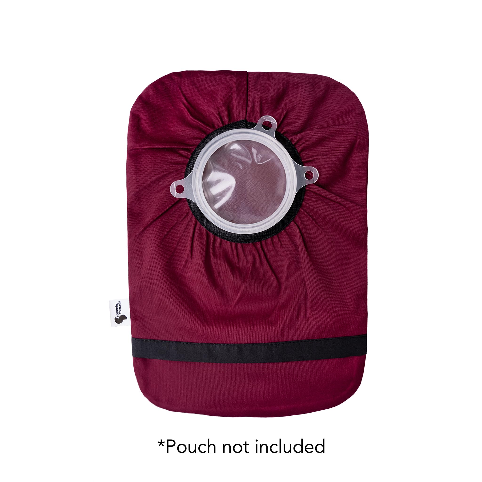 Spoonie Threads burgundy cover shown on the go for daily comfort with pouch.