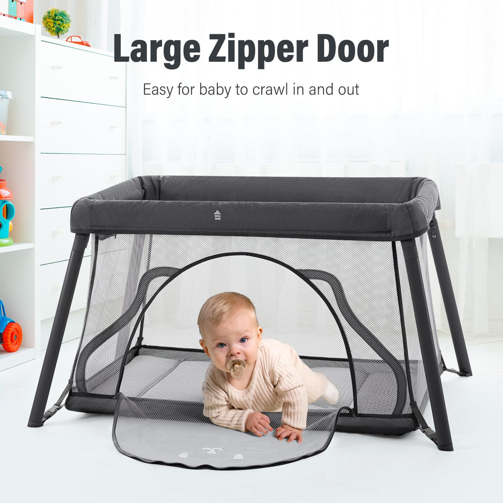 Sporary Travel Crib lightweight backpack design for effortless transport.