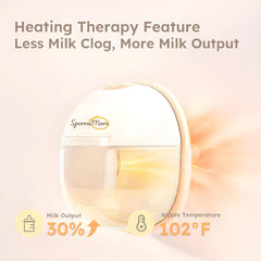 SporraMom W2 heated technology supports comfortable milk expression during sessions.