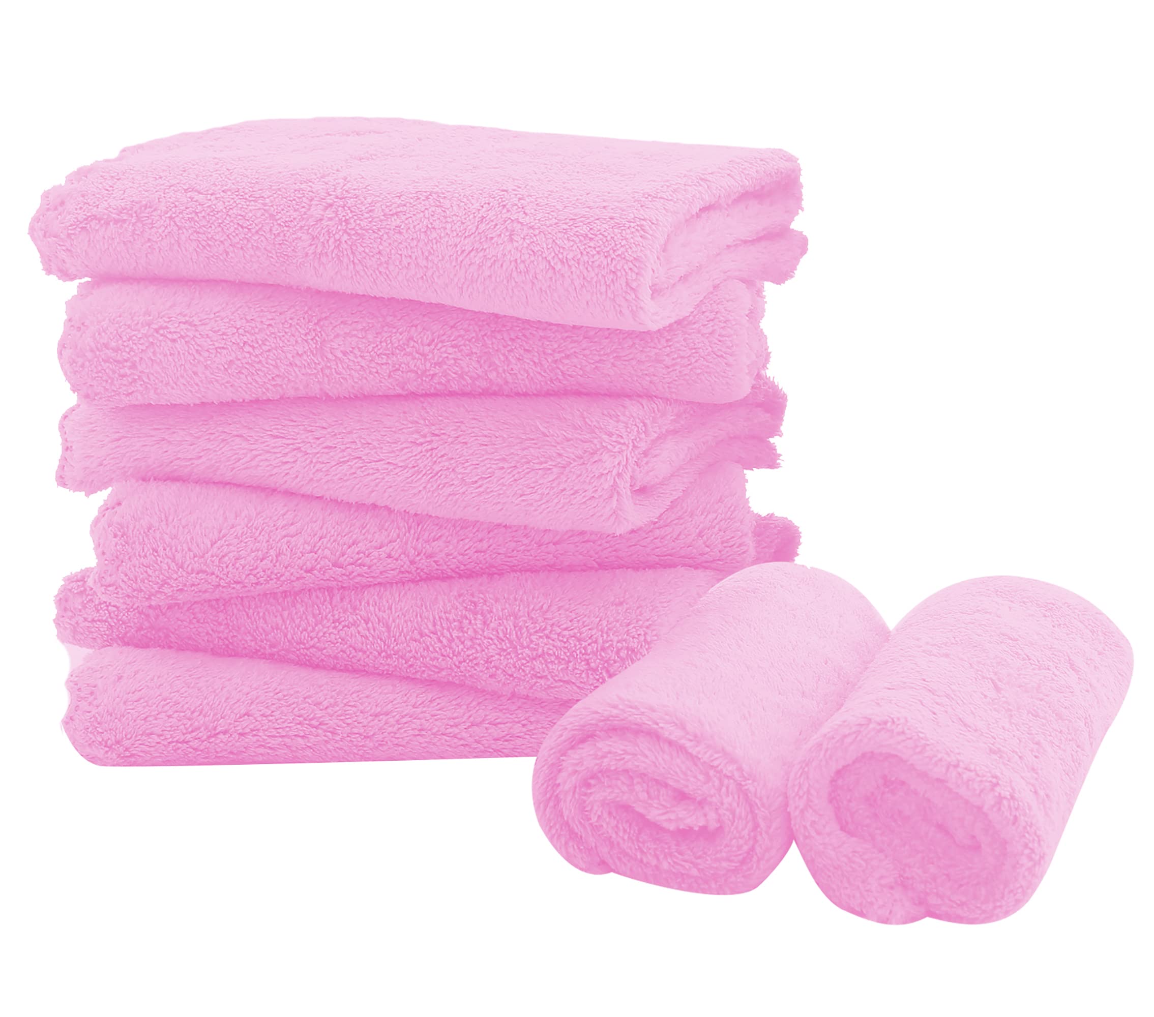 Spotted Play 8-pack burp cloths in flat lay for on-the-go use.
