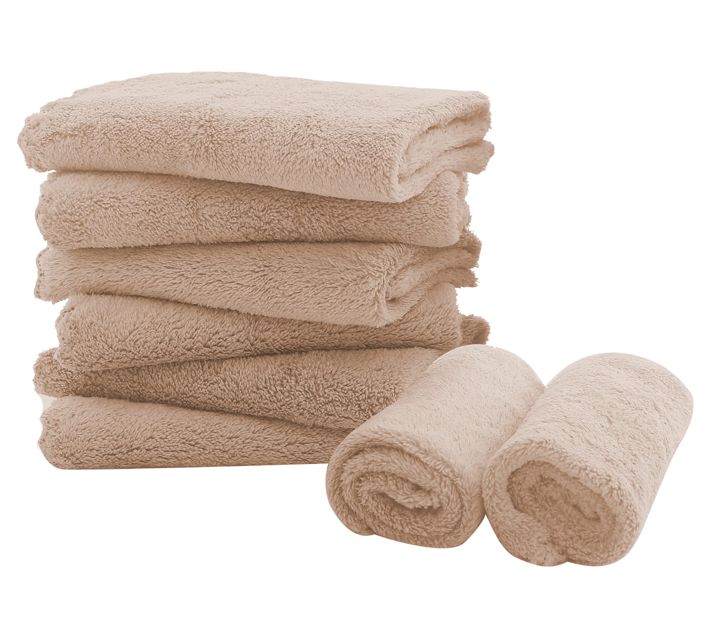 Spotted Play 8-pack burp cloths with coral fleece absorbent fabric for quick spit-up cleanup.