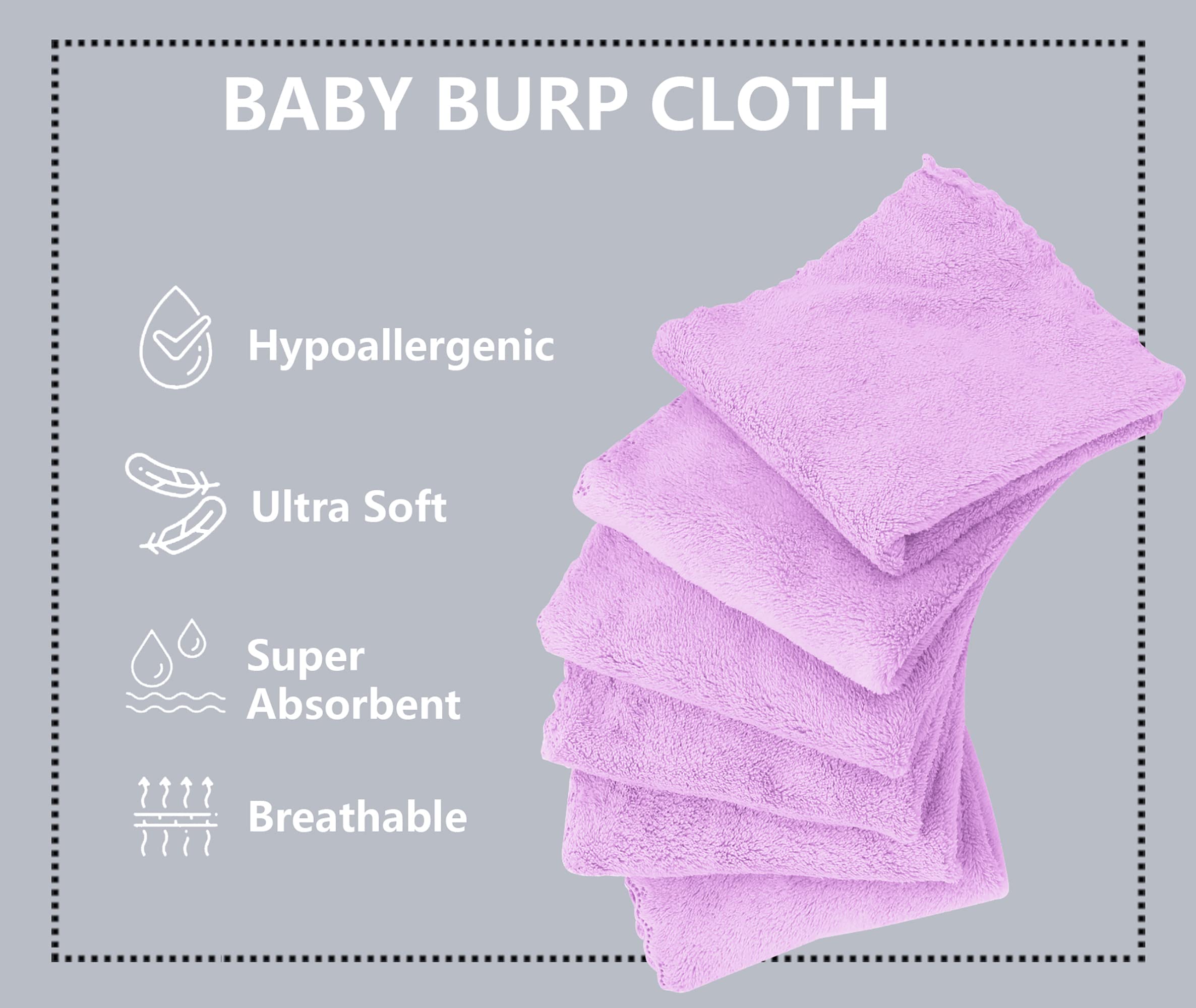 Spotted Play newborn burp cloths showcase ultra-soft coral fleece for sensitive skin.