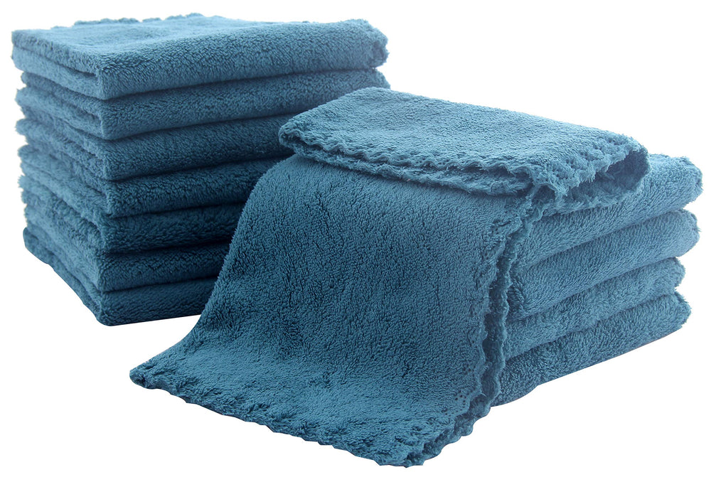 Spotted Play Ocean Aquamarine baby washcloths, 12x12 inches, gentle and absorbent for delicate newborn skin