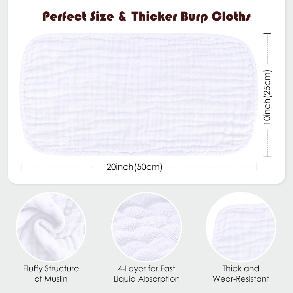Spotted Play burp cloths with reinforced edges for durability and longevity.