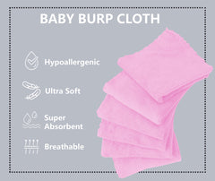 Spotted Play coral fleece burp cloths close-up showing ultra-absorbent fabric for messes.