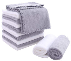 Spotted Play soft coral fleece washcloth close-up showing velvet-like texture
