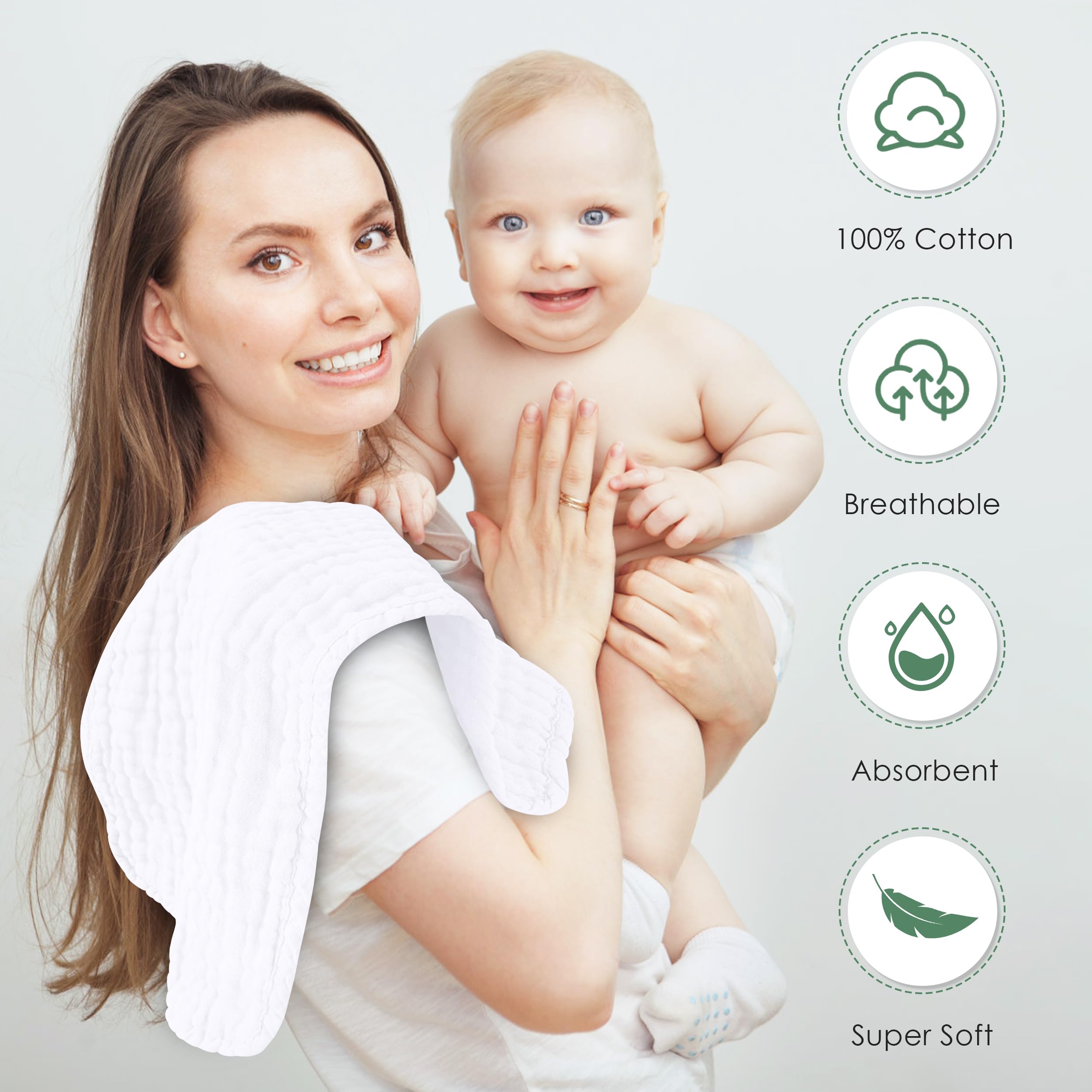Spotted Play travel-friendly burp cloths, lightweight and easy to carry.